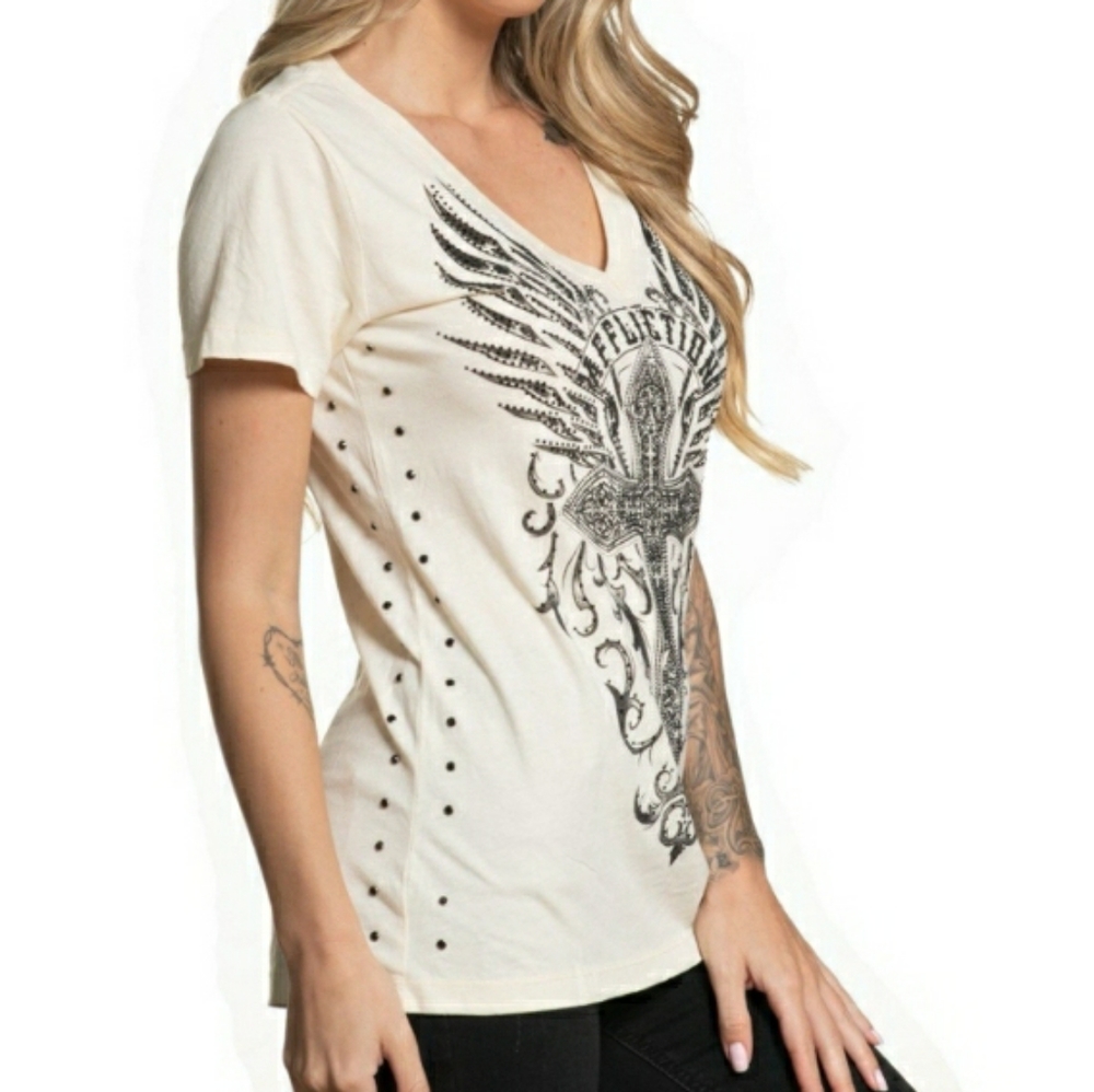 Affliction womens 2XL Short Sleeve Tee